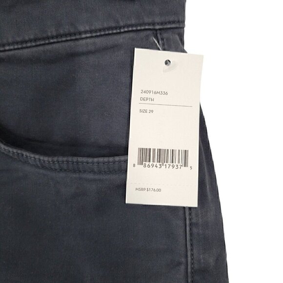 J Brand 29x33 Kane Straight Fit Double Weave Twill Black Pants Depth - Picture 6 of 8